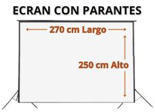 Ecran grande para proyecciones, soporte-parantes.